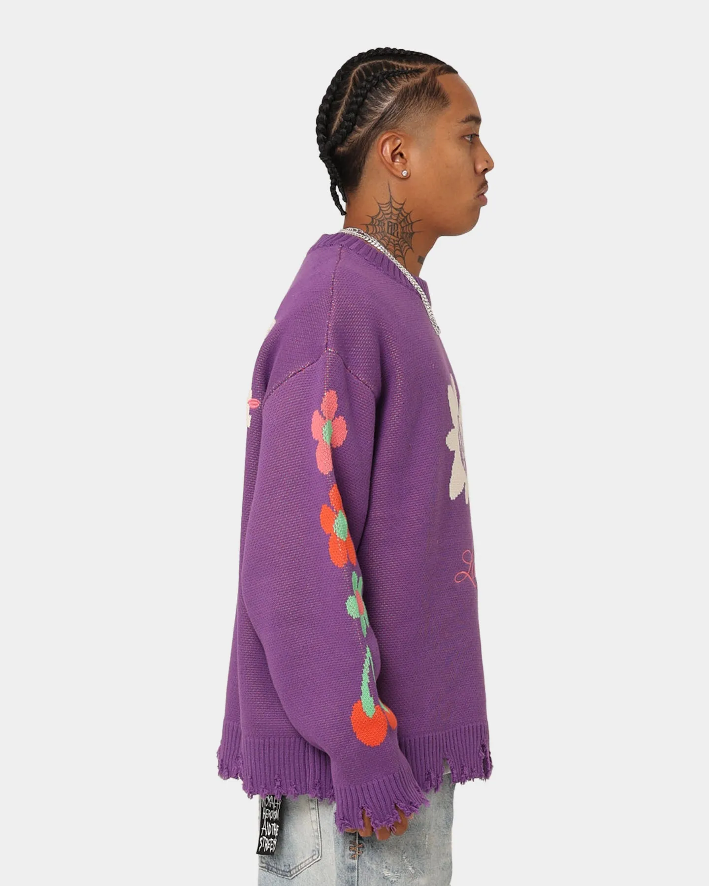 Loiter Flower Boi Knit Sweater Lilac