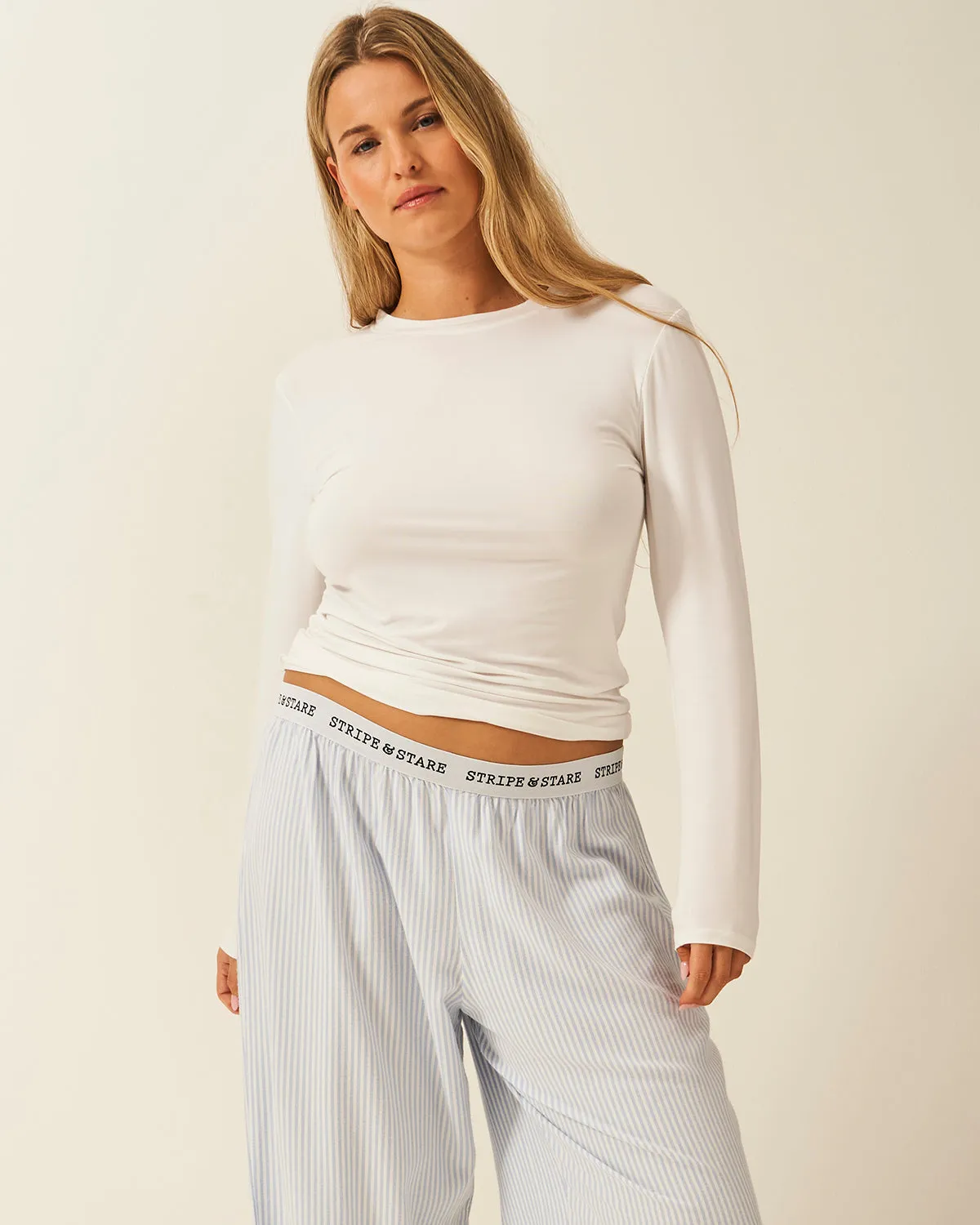 Long Sleeve Under Layer Top - White