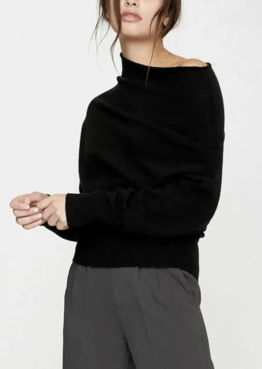 Lori Off Shoulder Cashmere - Black Onyx