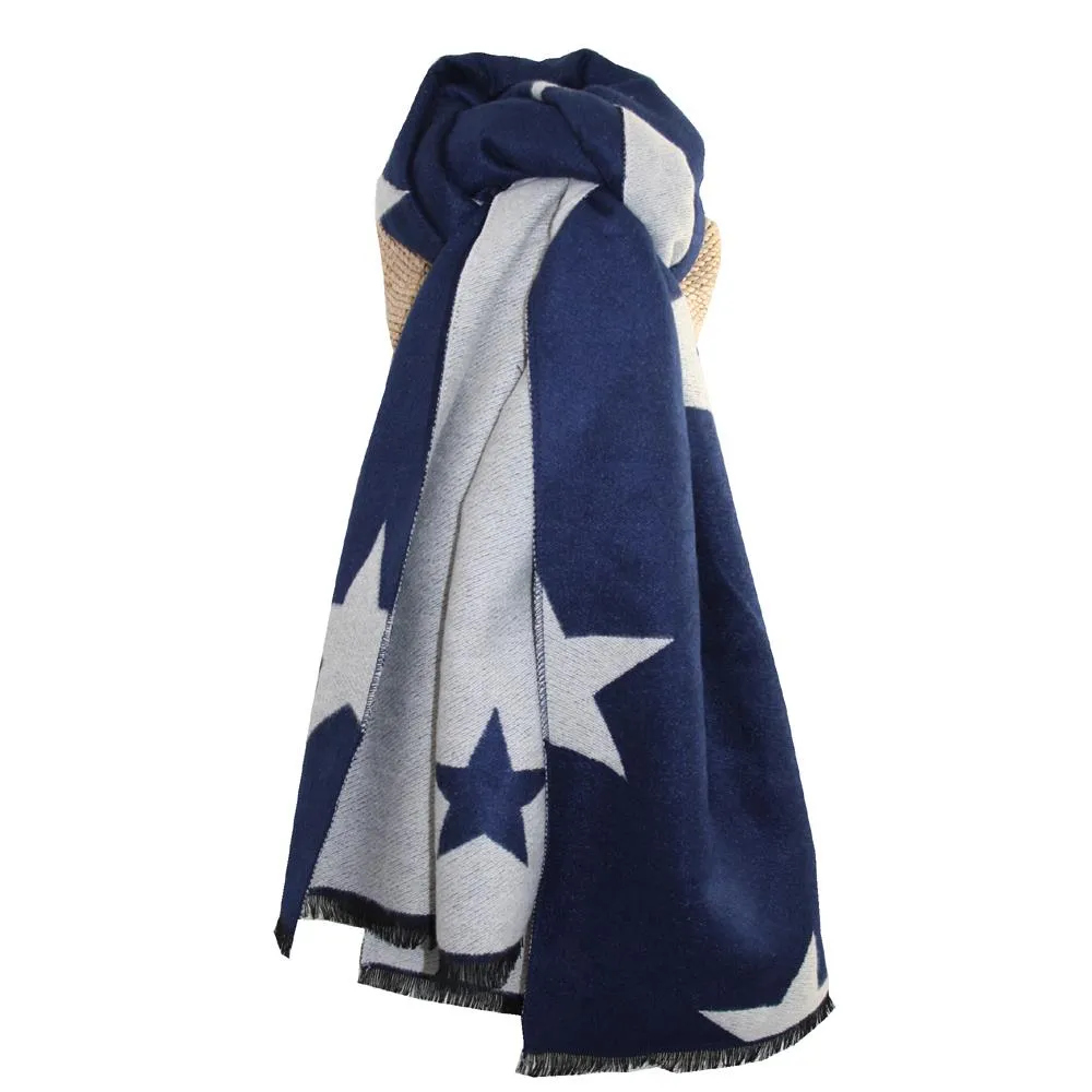 Lua - Cosy Knit Reversible Scarf - Stars - 190 x 65cms - 4 Colour Options