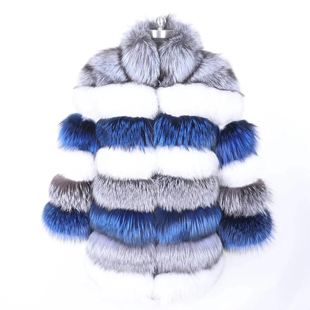 Luxury Long Sleeve Stand Faux Fur Coat