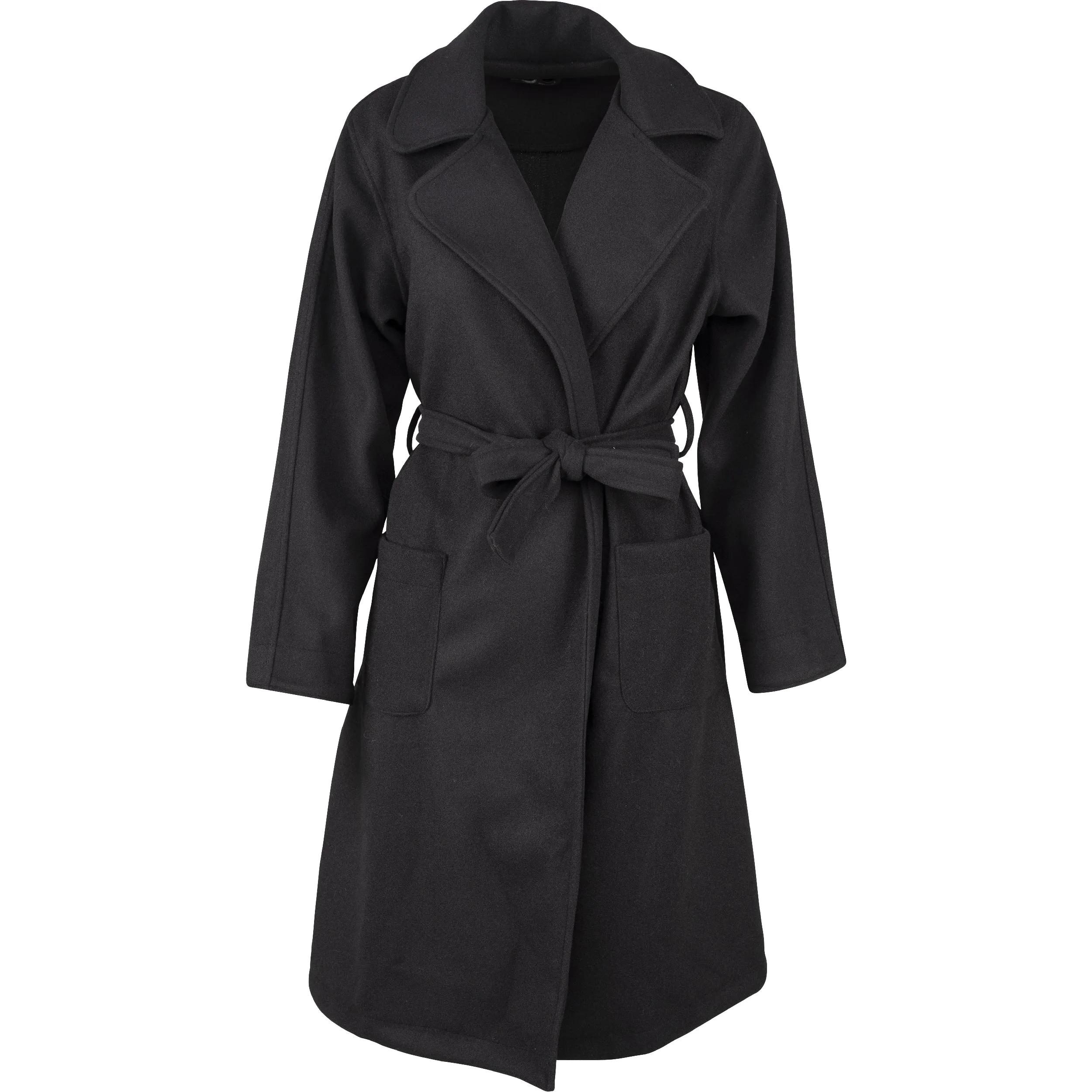 M Made in Italy – Lined Winter Coat With Lapel Collar And Self-Tie Belt