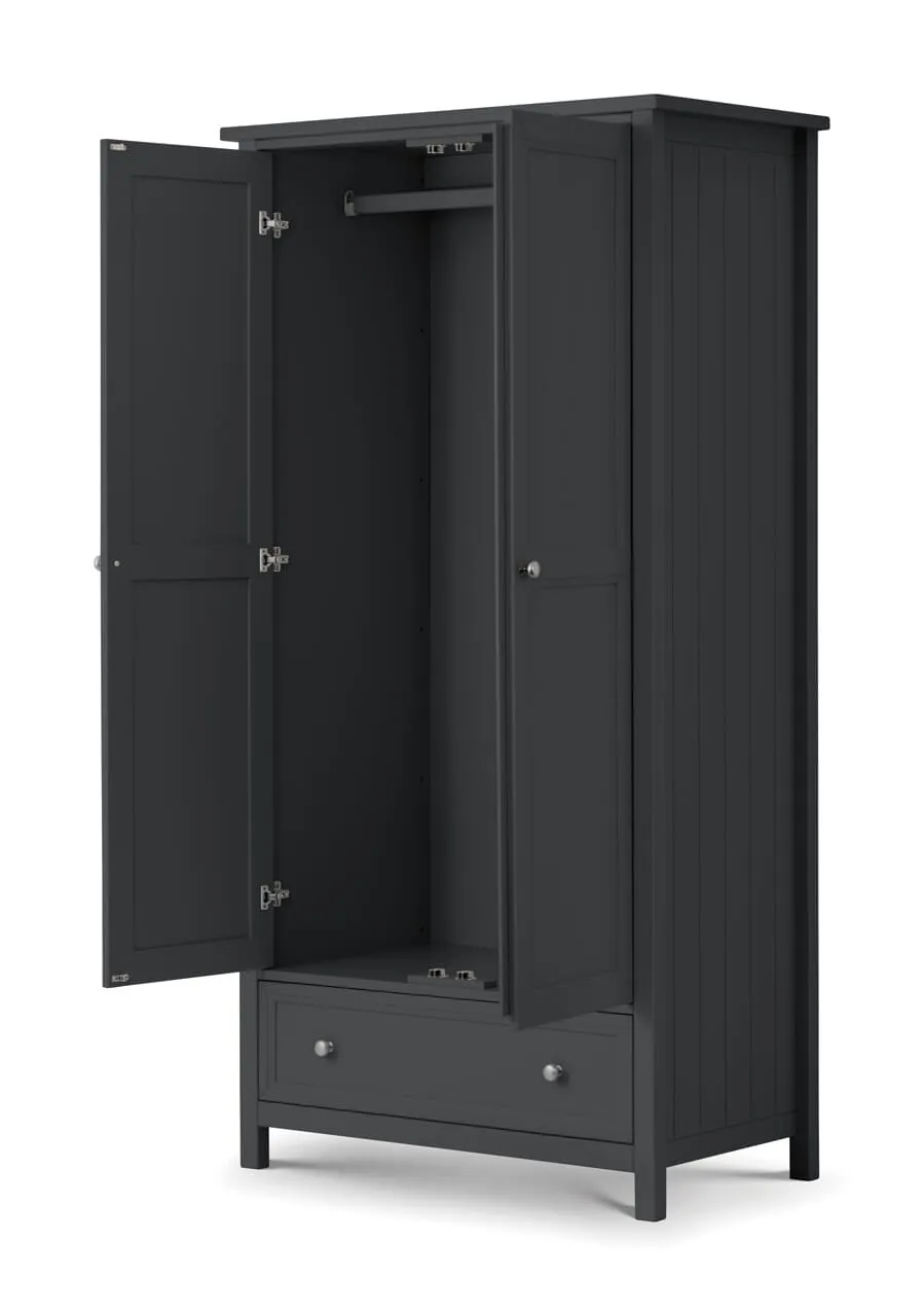 Maine 2 Door Combination Wardrobe - Anthracite