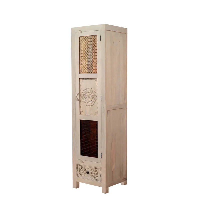 Manella Handcarved Single Door Wardrobe