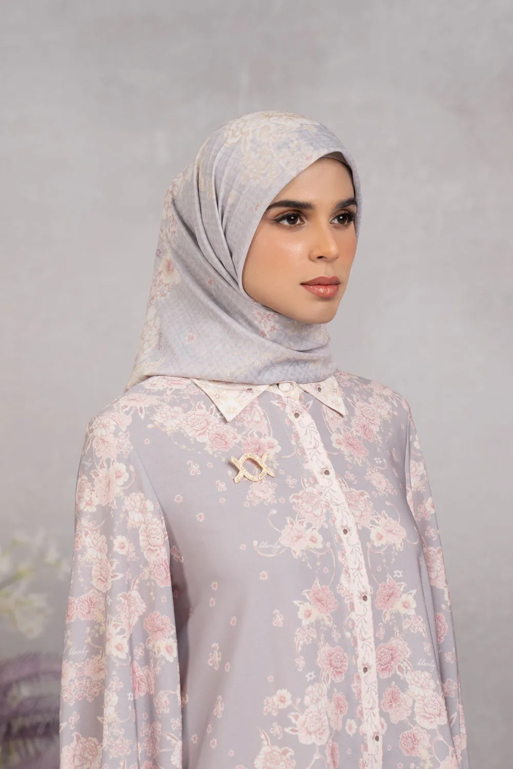 Marjorie Shirt & Scarf Set Heather Blush