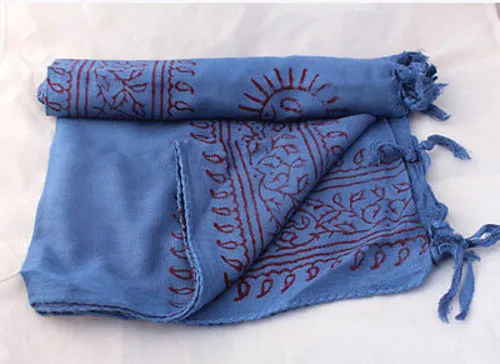 Medium Om Prayer Scarves with Fringes