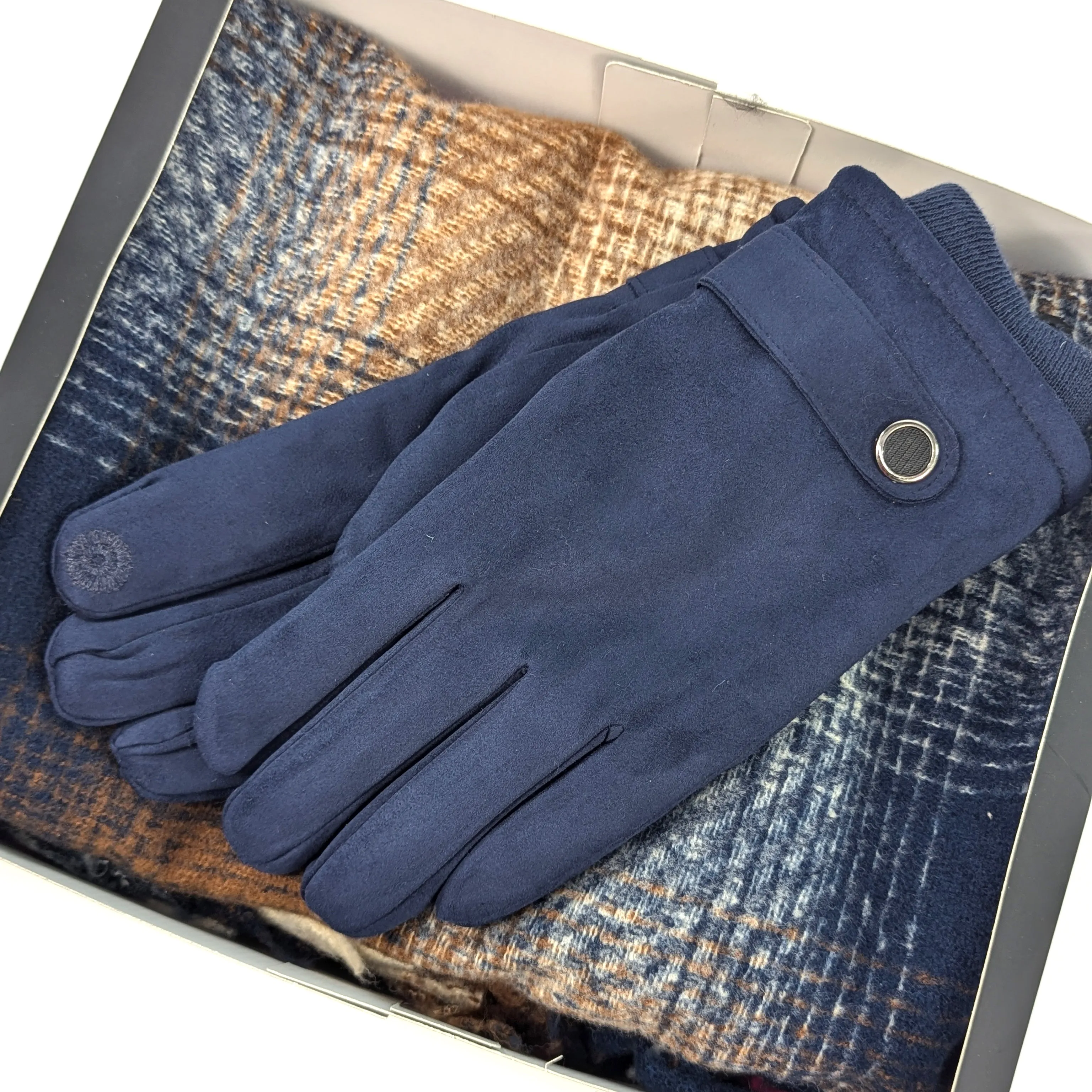 Mens Scarf & Glove Gift Set - Blue