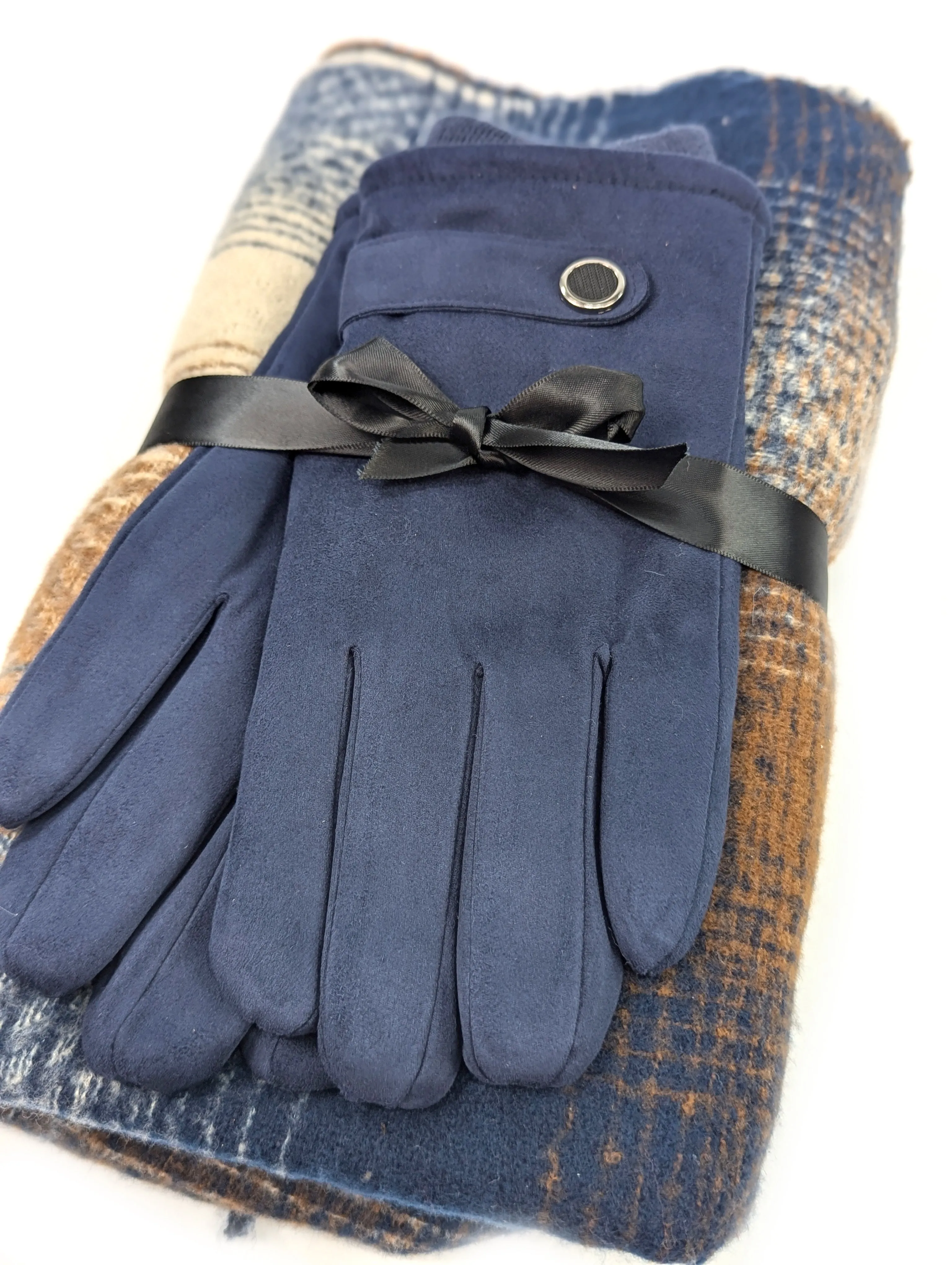 Mens Scarf & Glove Gift Set - Blue