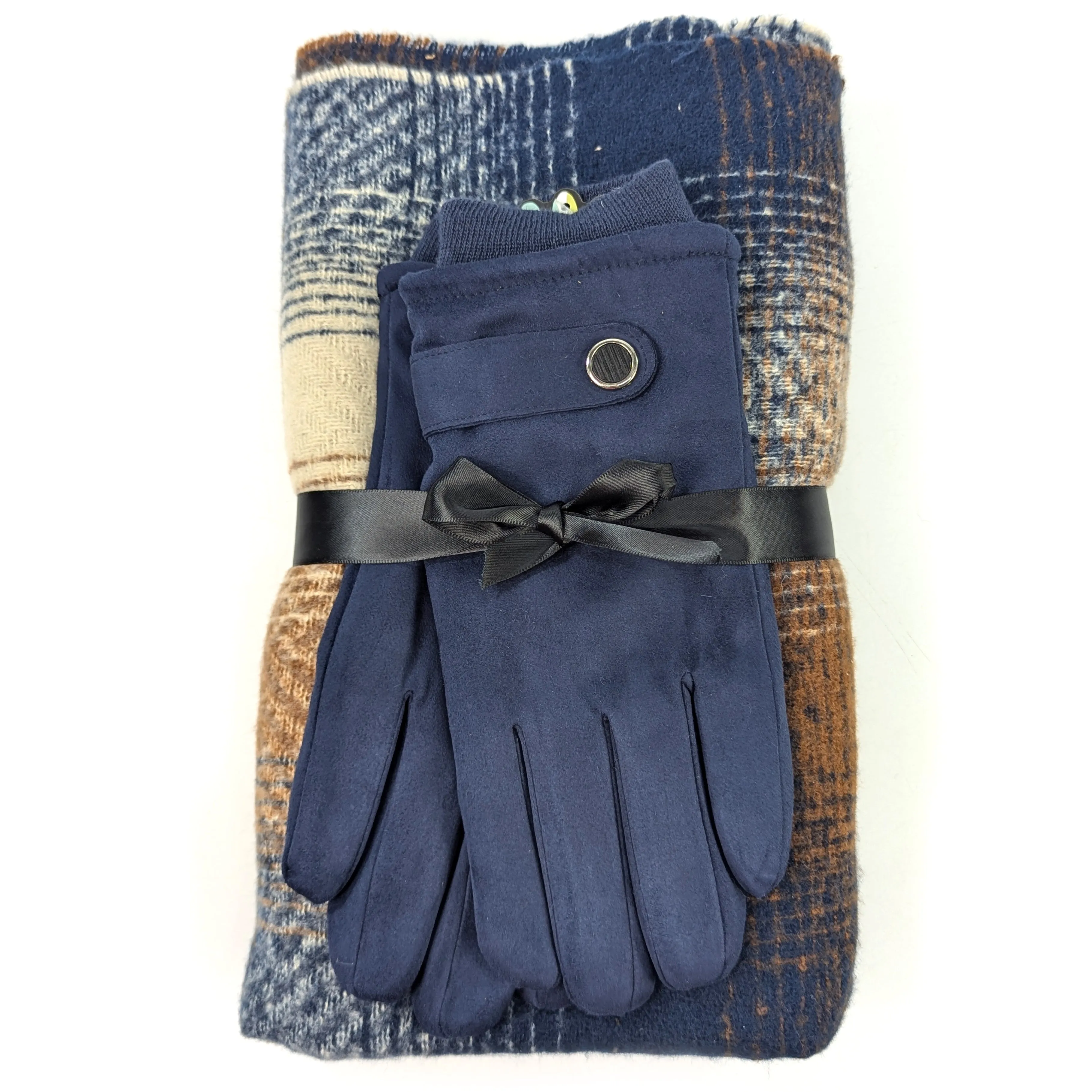 Mens Scarf & Glove Gift Set - Blue