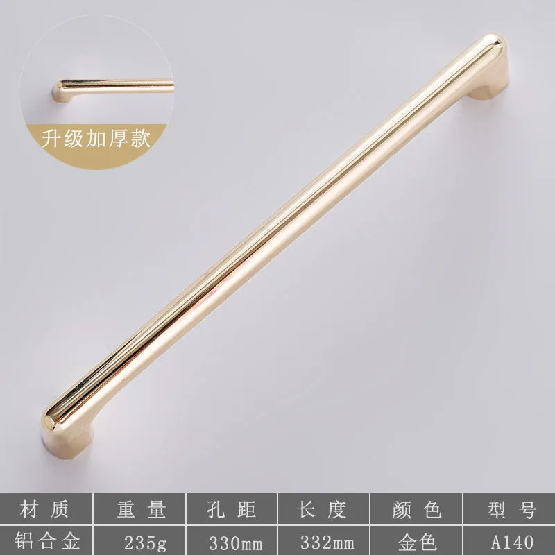 Metal Handle Aluminum Alloy Wardrobe Door Handle Black Drawer Handle Chinese Light Luxury Modern Minimalist