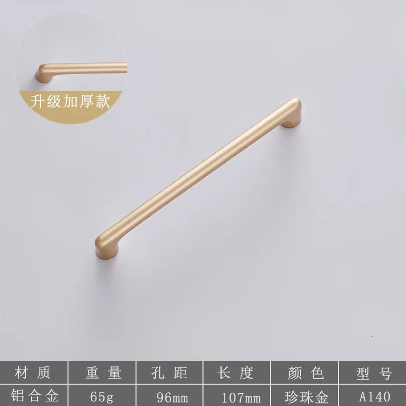 Metal Handle Aluminum Alloy Wardrobe Door Handle Black Drawer Handle Chinese Light Luxury Modern Minimalist