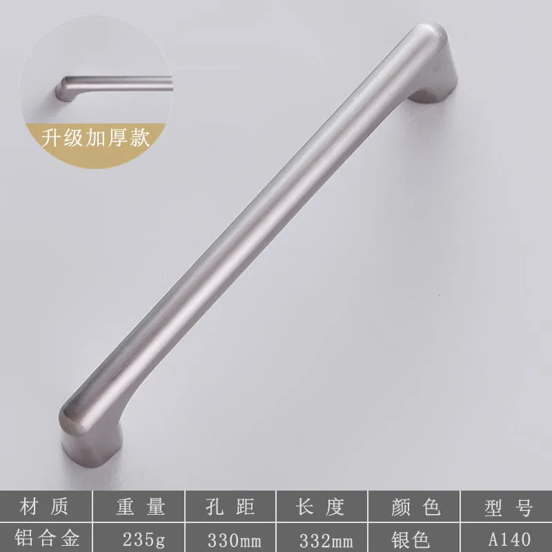 Metal Handle Aluminum Alloy Wardrobe Door Handle Black Drawer Handle Chinese Light Luxury Modern Minimalist