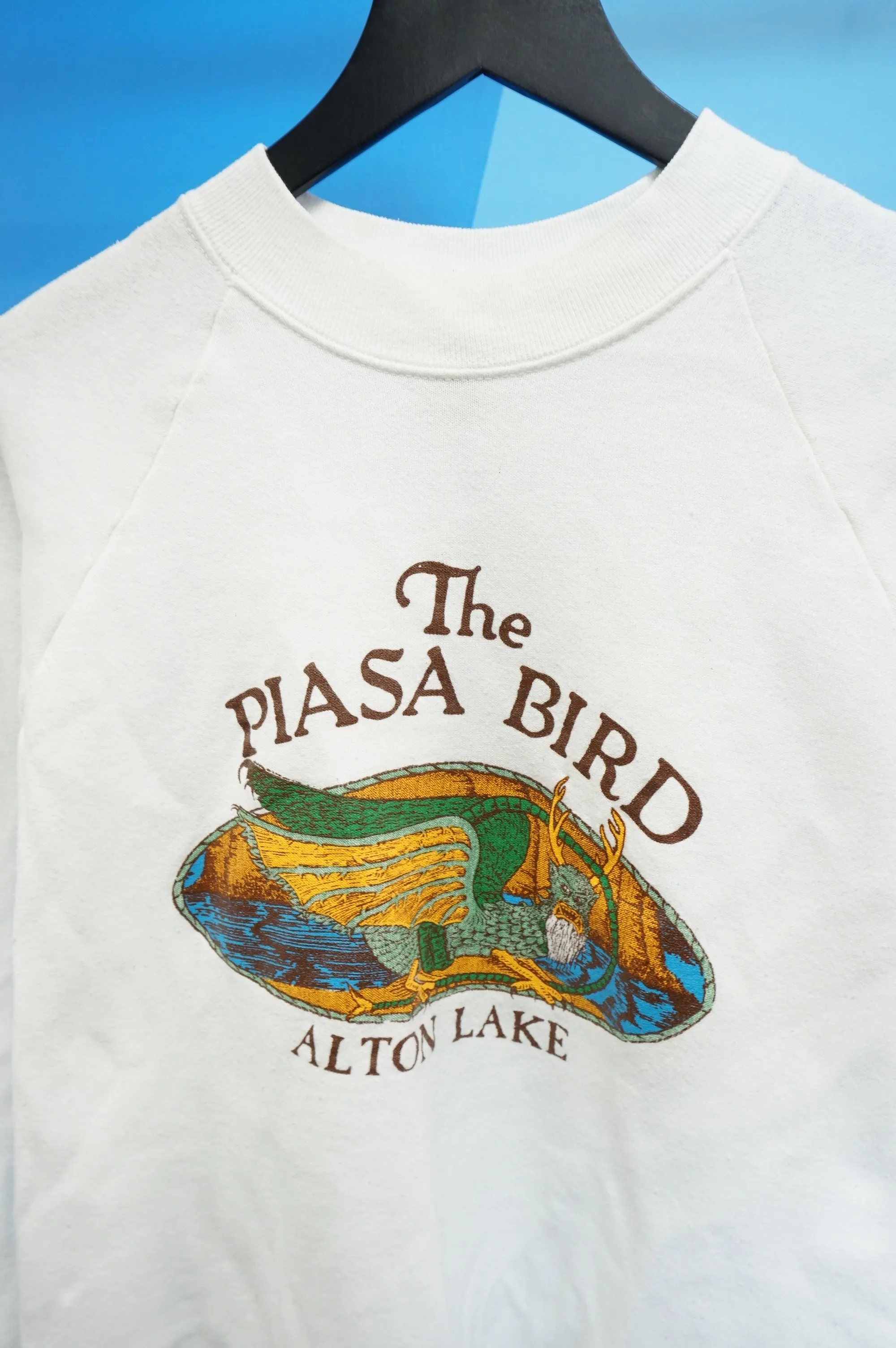 (M/L) Vtg The Piasa Bird Alton Lake Tourist Crewneck