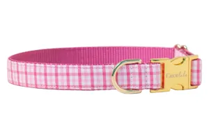 Palmer Pink Gingham Dog Collar