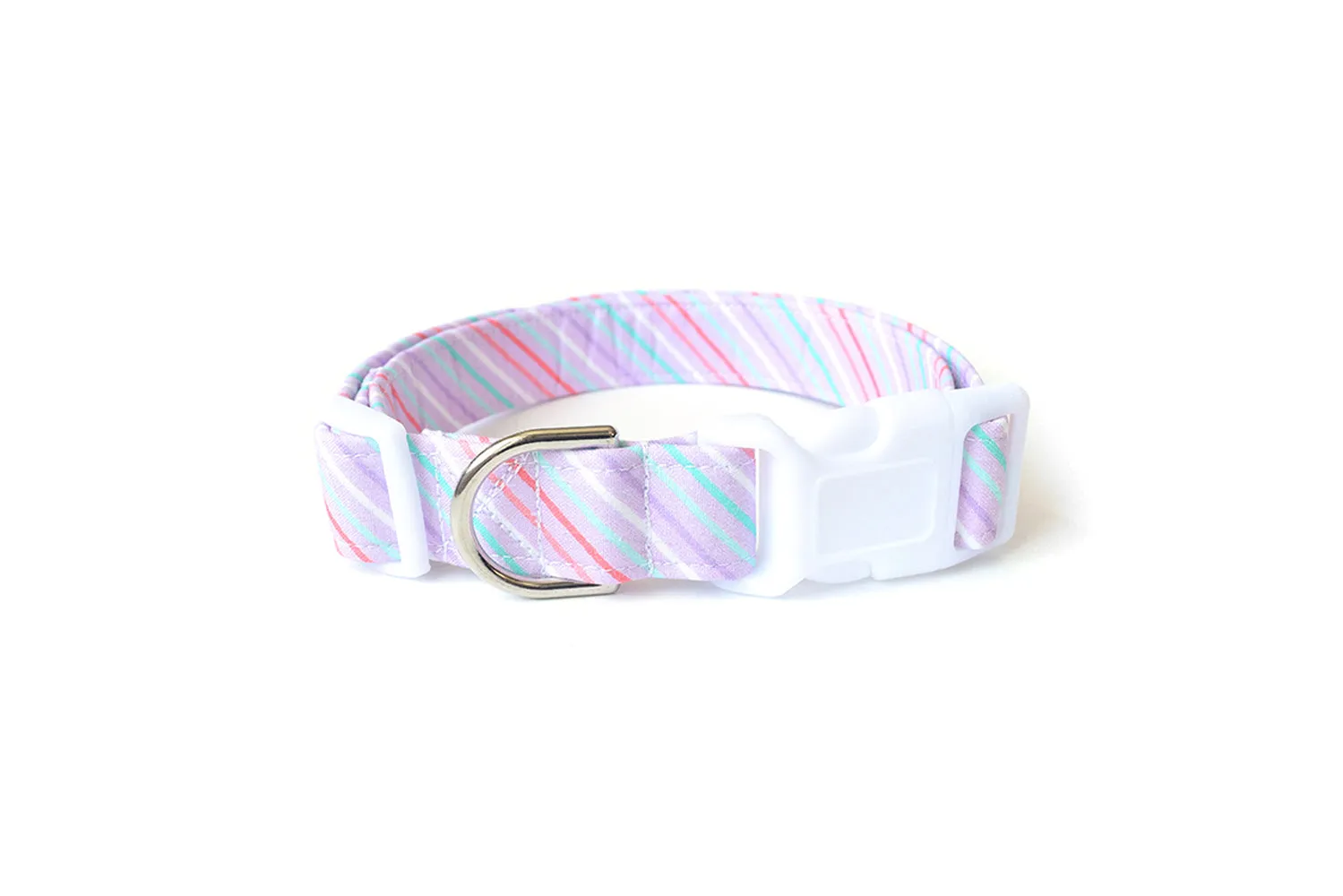 Pastel Purple Stripes Dog Collar