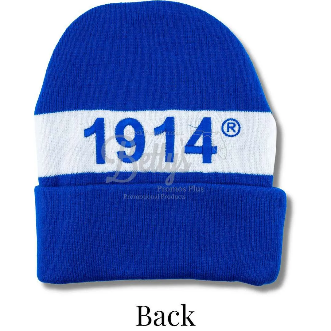 Phi Beta Sigma ΦΒΣ 1914 Embroidered Shield Knit Crest Beanie