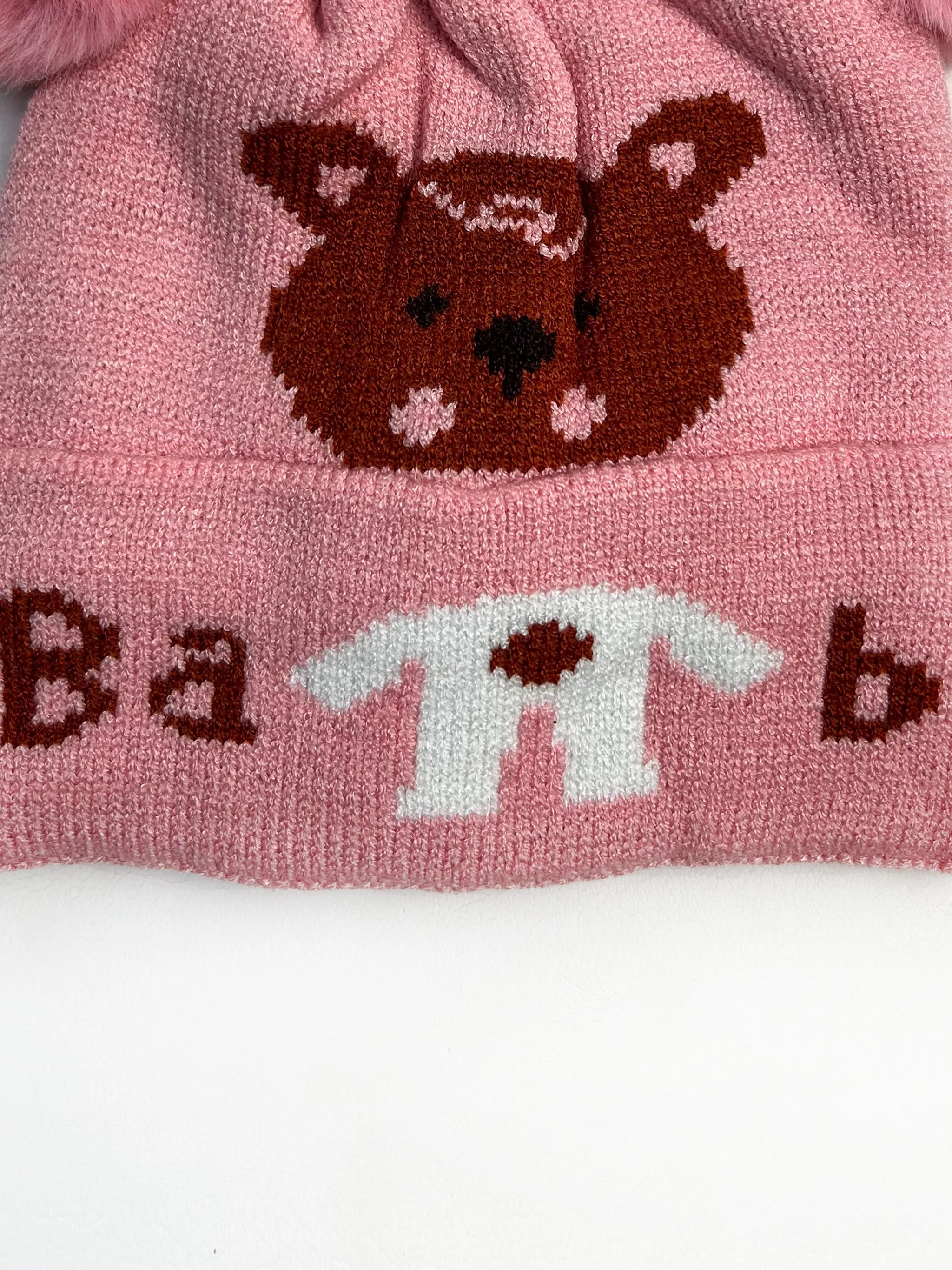 Pink Beanie Winter Caps For Kids/Unisex Winter Hat/Warm Knitted Beanie for Kids KWC23