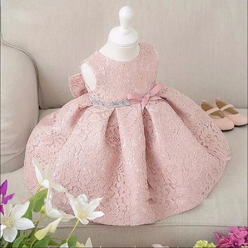 Pink Lace Dress, Size 18M-5Yrs