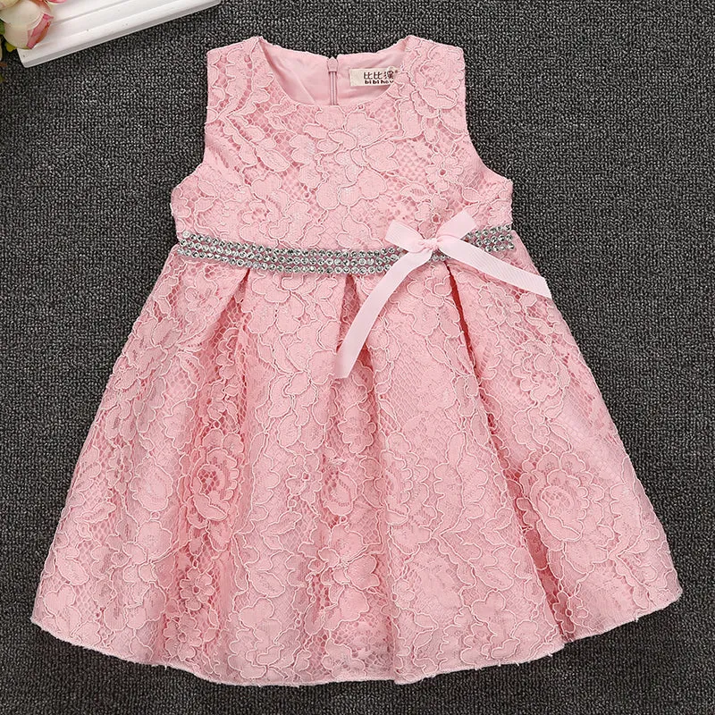 Pink Lace Dress, Size 18M-5Yrs