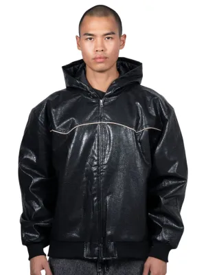 Pleasures Revenge Hooded Work Jacket in Black