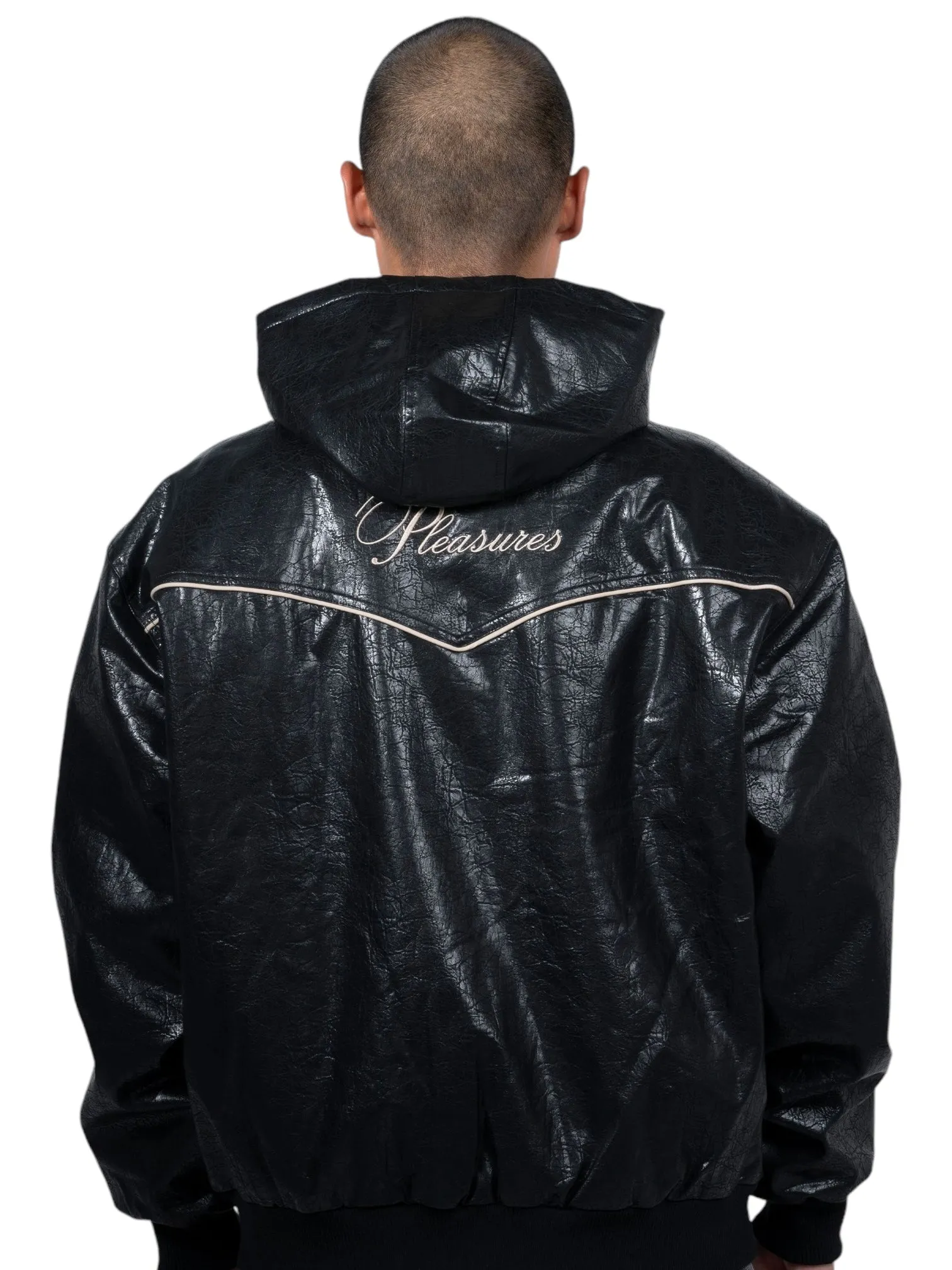 Pleasures Revenge Hooded Work Jacket in Black