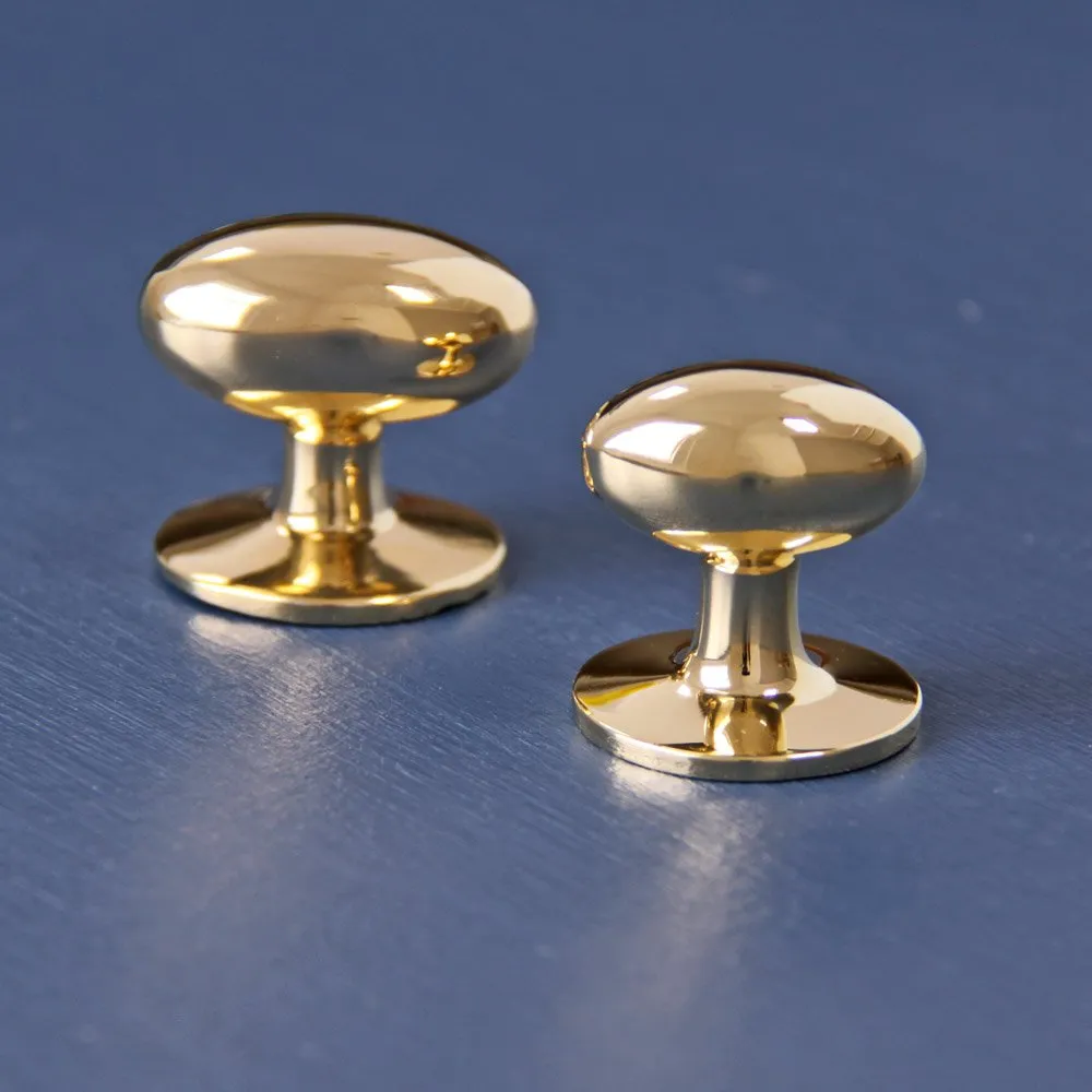 Polished Brass Oval Cabinet Knob