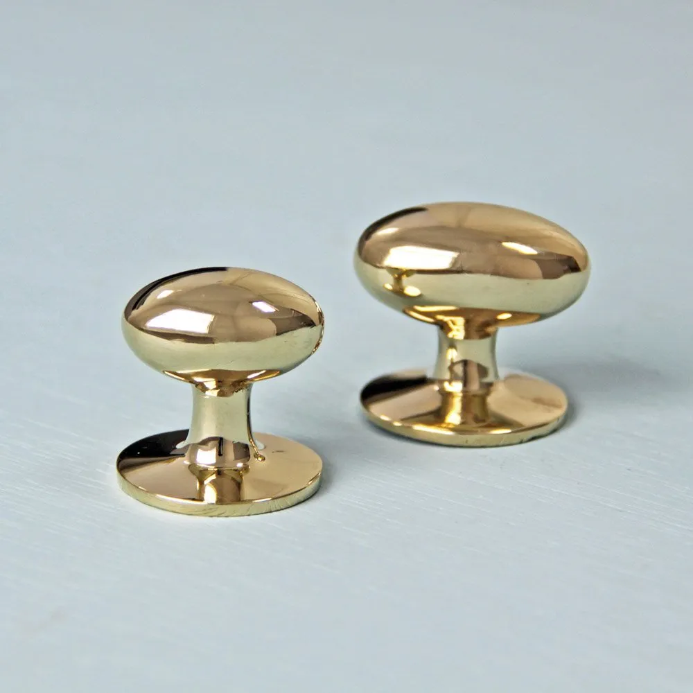 Polished Brass Oval Cabinet Knob