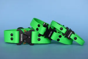 PREMADE COLLECTION - Neon Green & Black Biothane Dog Collar