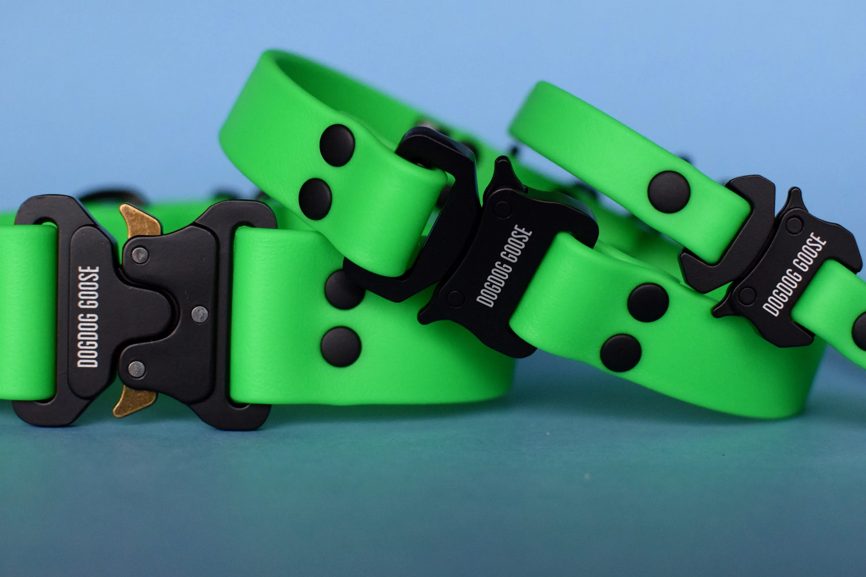 PREMADE COLLECTION - Neon Green & Black Biothane Dog Collar