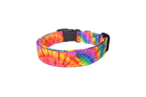 Rainbow Tie Dye Dog Collar