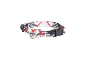 Red, Black, White & Gray Plaid Cat Collar