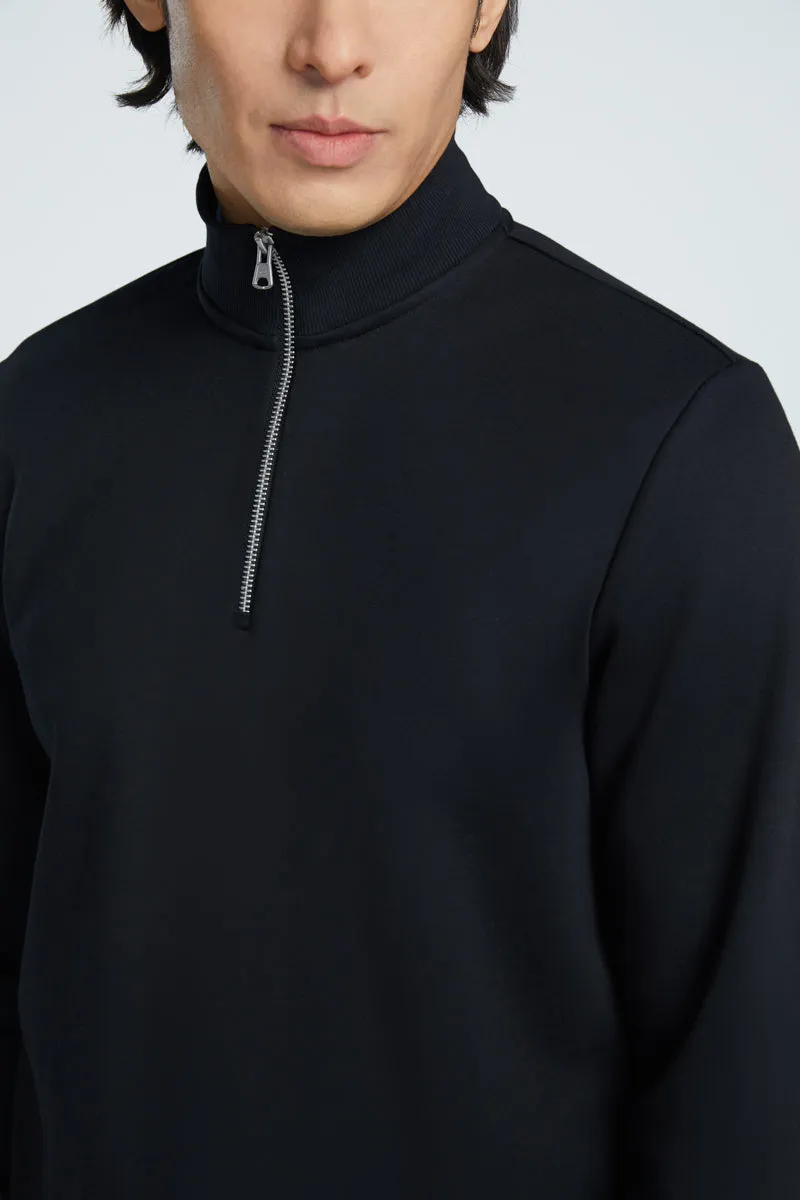 Regal Slim Fleece Half Zip Sweatshirt | Black BKFD01