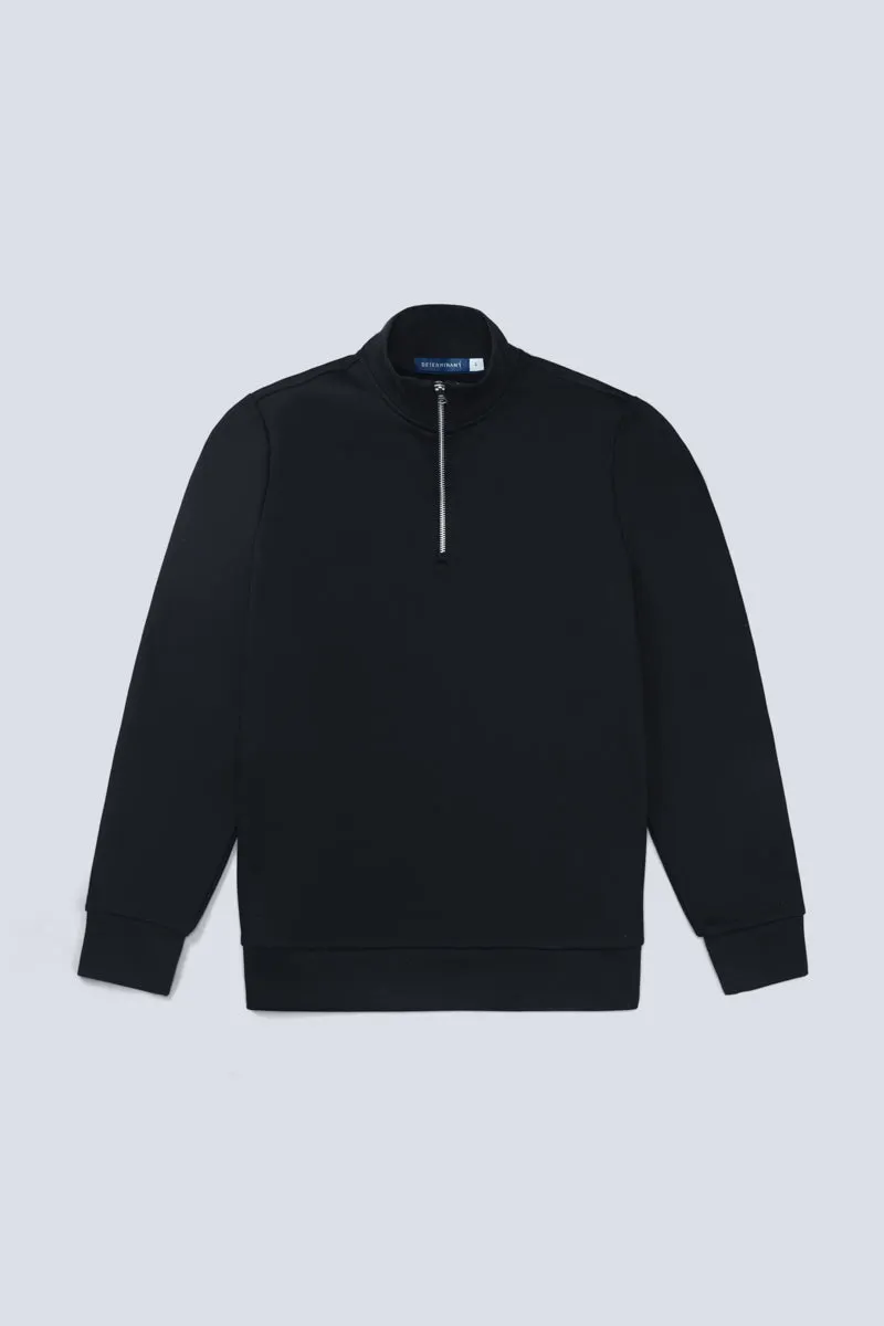 Regal Slim Fleece Half Zip Sweatshirt | Black BKFD01