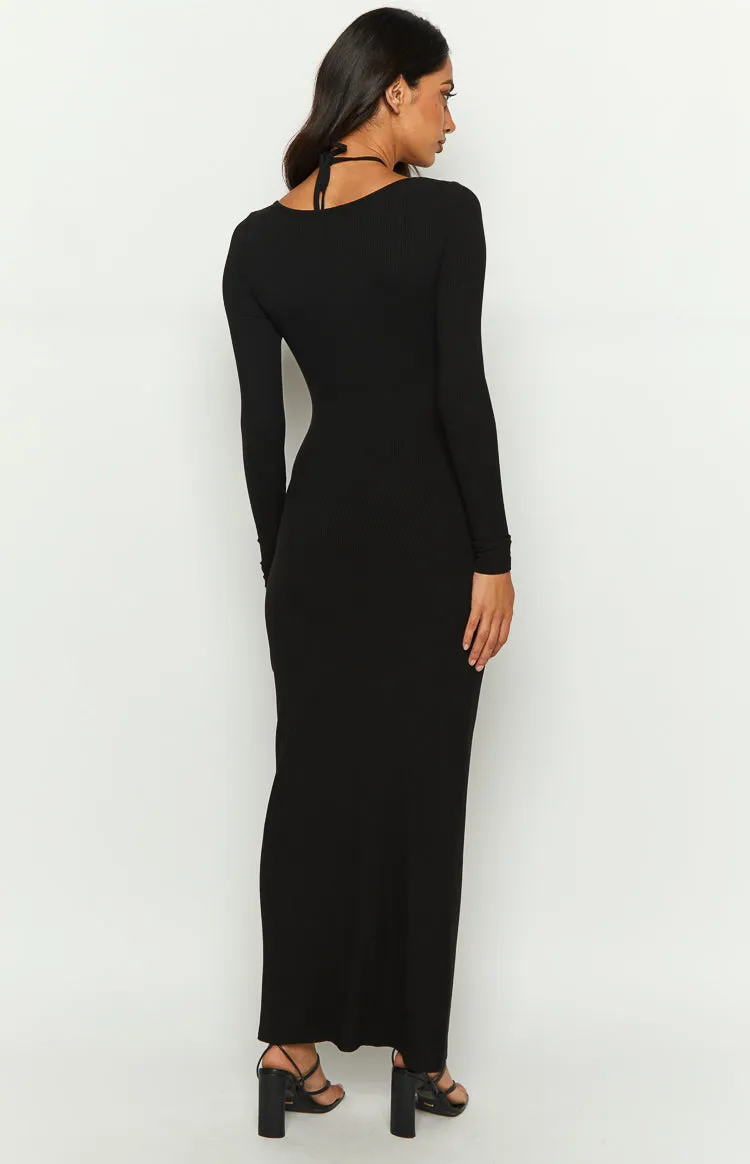 Romilly Black Long Sleeve Maxi Dress