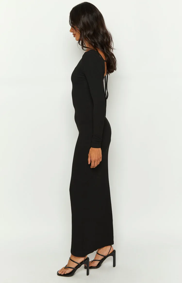 Romilly Black Long Sleeve Maxi Dress