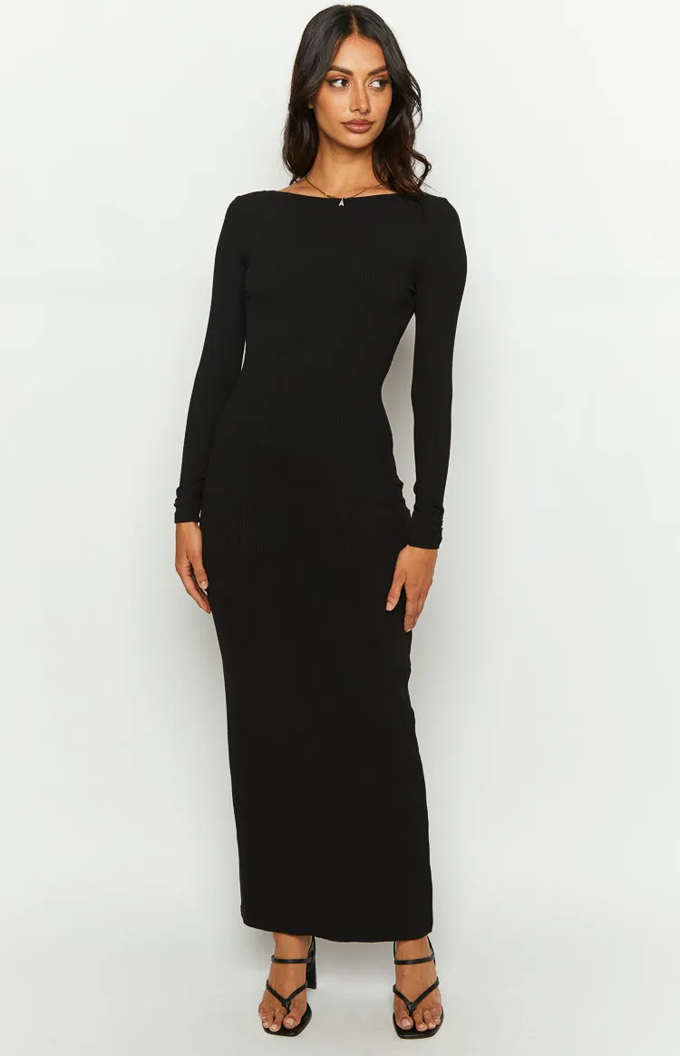 Romilly Black Long Sleeve Maxi Dress