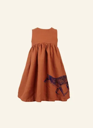 Rosie Children's Dress - Rust Fox | Linen