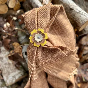 Scarf Cuff - Leather Flowers For Shawls and Scarves