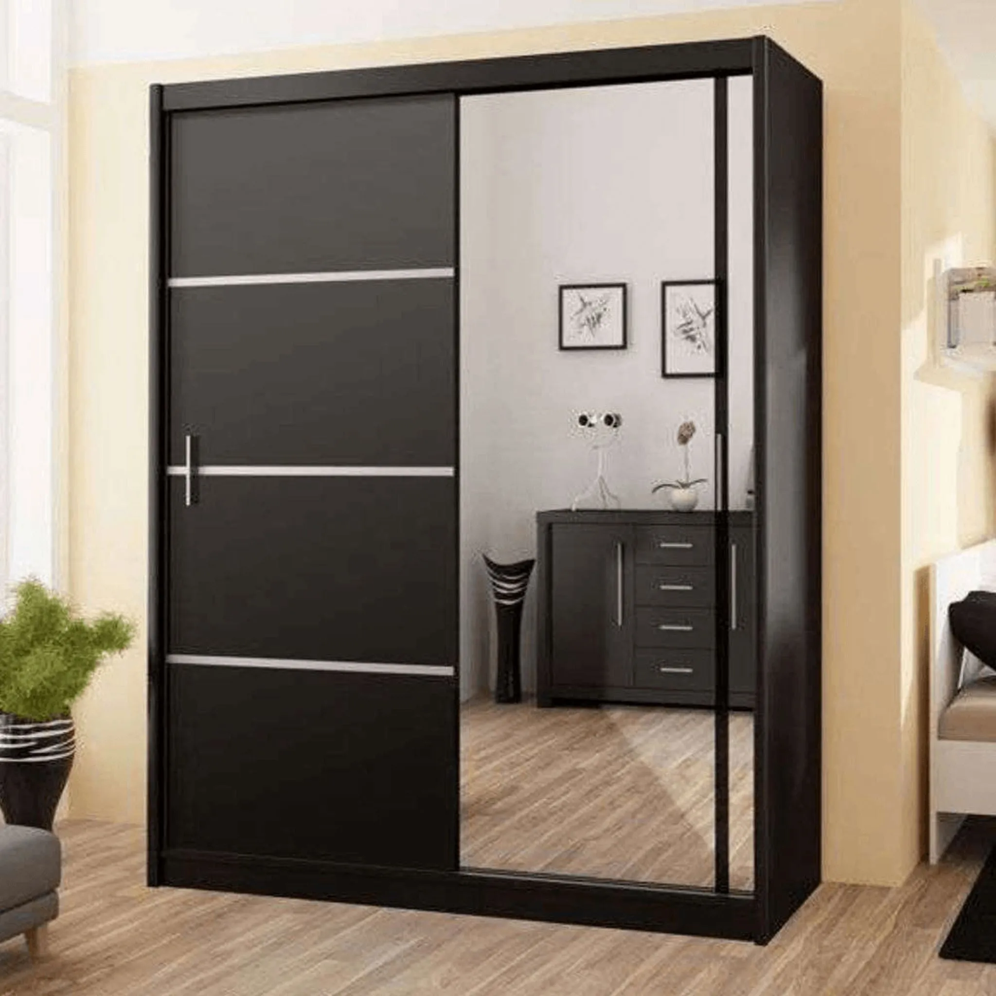 Seville 203cm Wardrobe Black