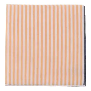 Simonnot Godard Orange & White Striped Cotton Pocket Square