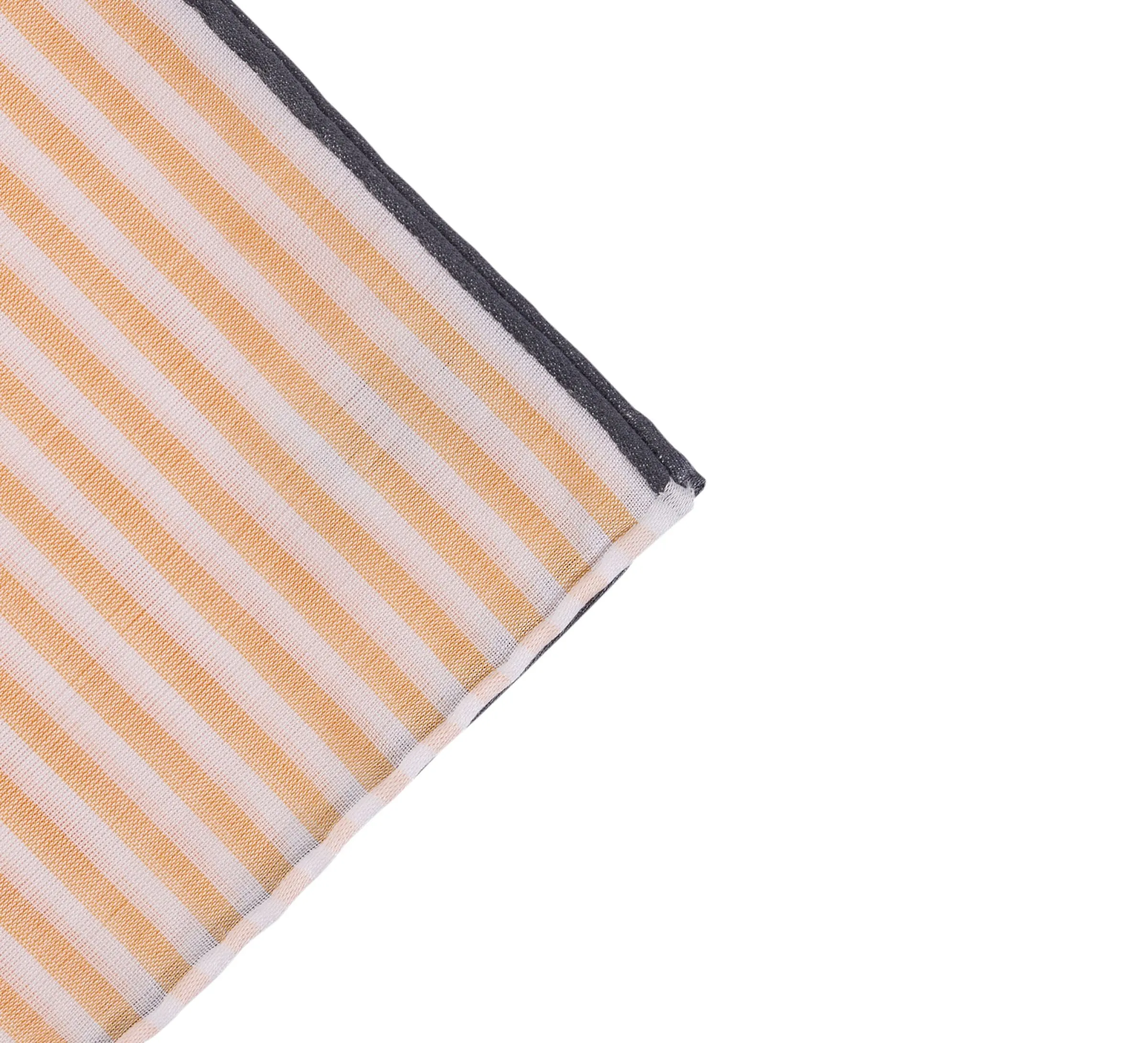 Simonnot Godard Orange & White Striped Cotton Pocket Square