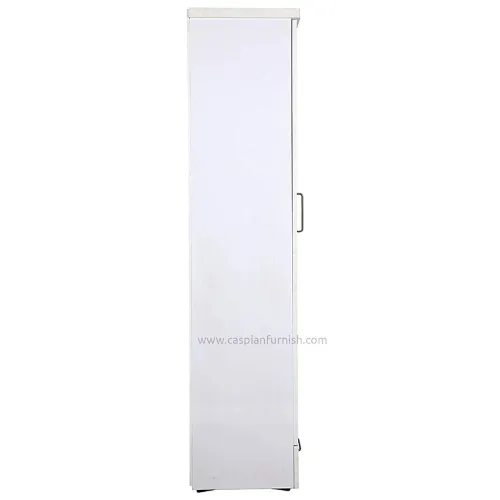 Single Door Wardrobe with 3 Shelves, 2 Drawers and Mirror for Bedroom