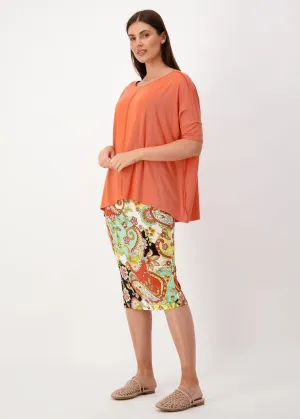 Stella Oversized Bamboo Slouch T-Shirt - Coral