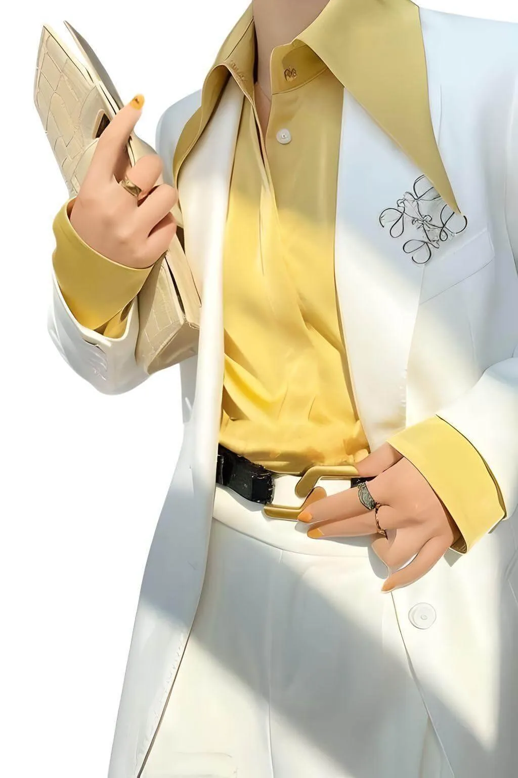 Stylish Elegant Turn Down Collar Long Sleeve Satin Shirt