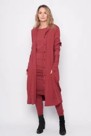 The Look In Your Eyes Dress-Cardigan in Rust - 0702