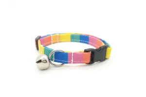 Thin Rainbow Stripes Cat Collar