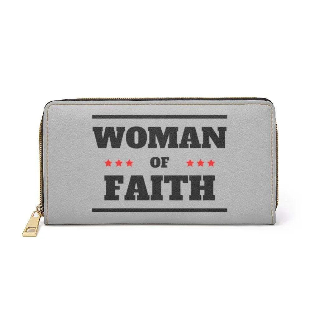 Uniquely You Womens Wallet - Zip Purse / Light Grey & Black Woman of Faith