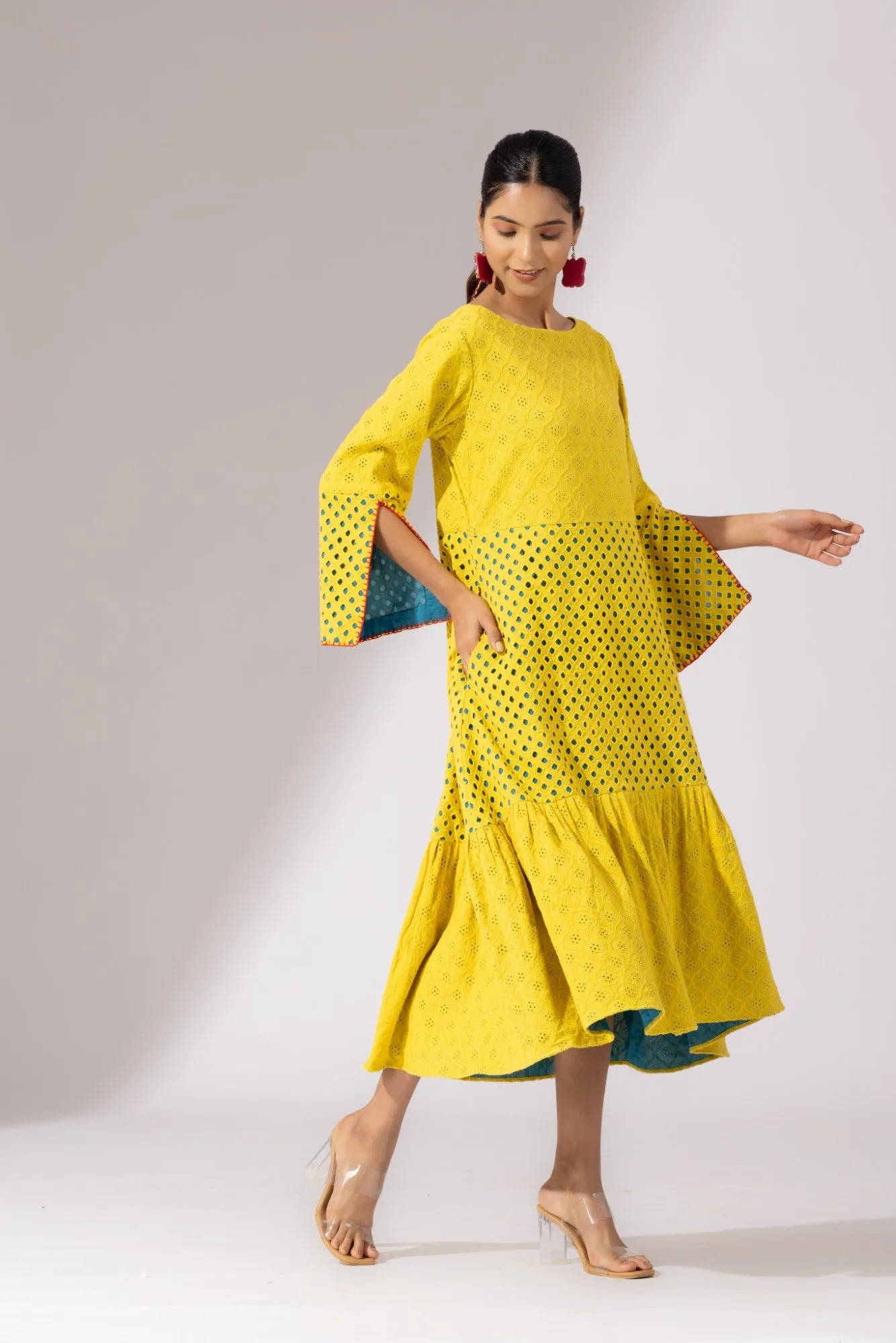 Victorian Bloom Dress- Yellow