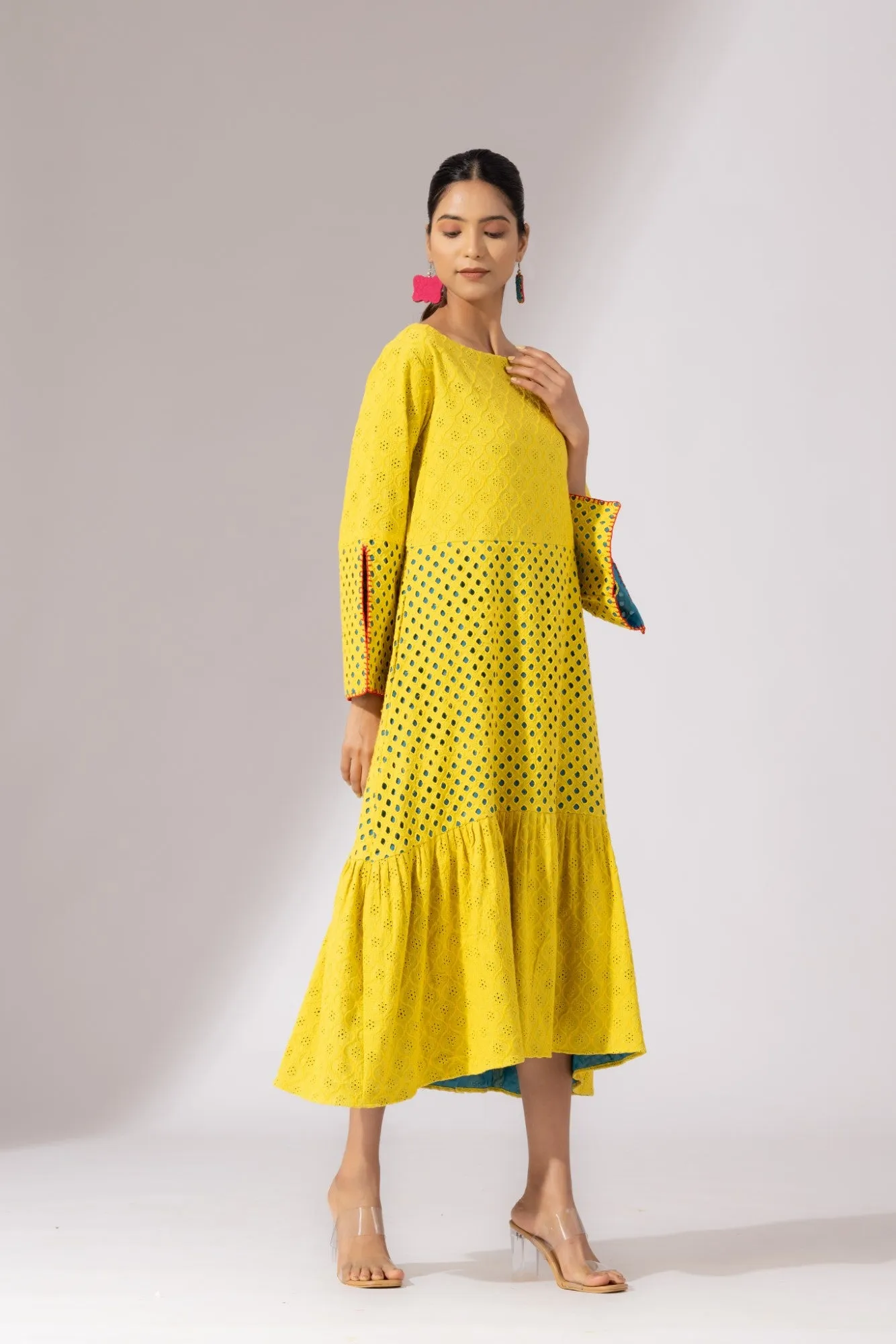 Victorian Bloom Dress- Yellow