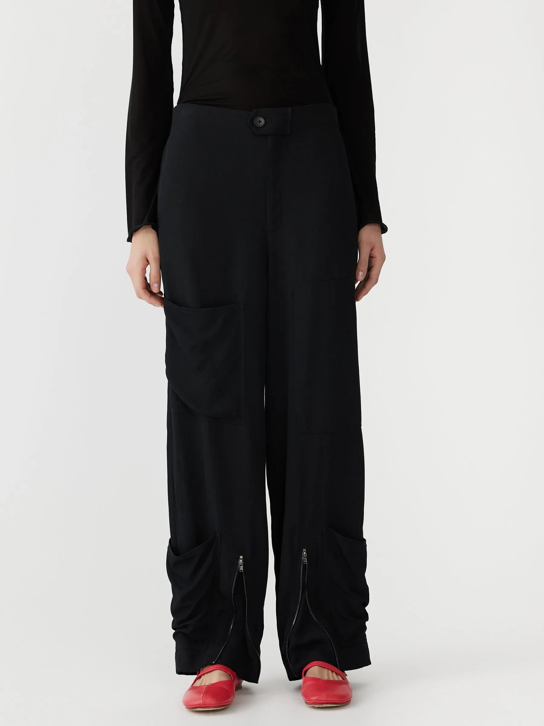 viscose twill utility pant